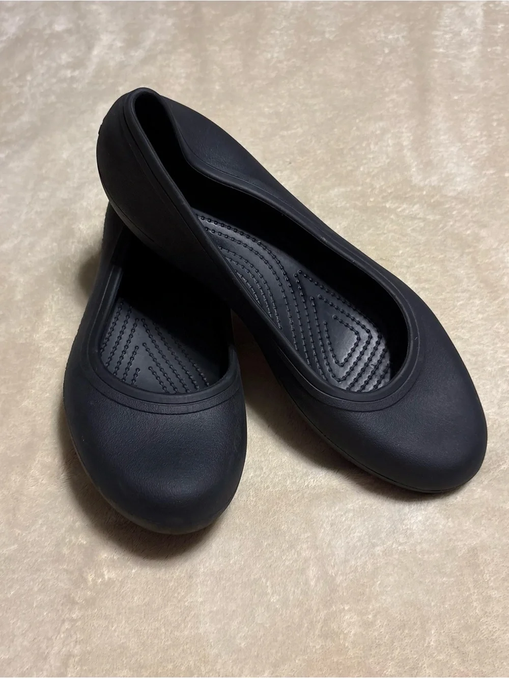CROCS Women's Black Slip-On Ballet Flats